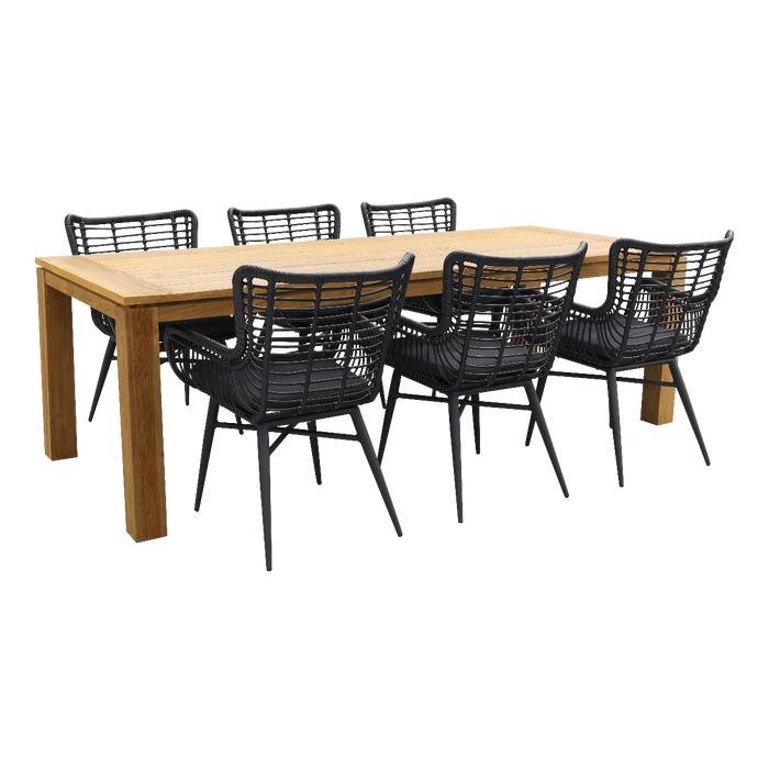 VDG Jasmine black|Rome brown 240 cm. tuinset - 7-delig