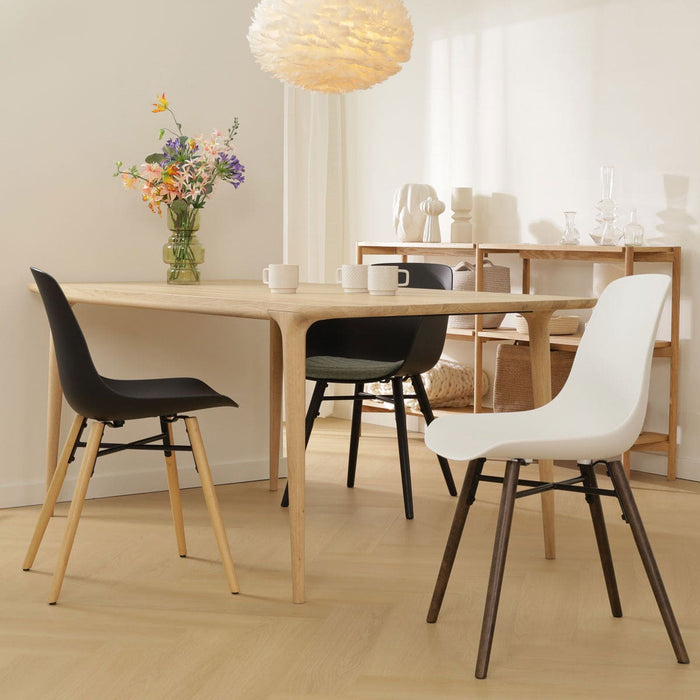 Nolon Nena-Pip Eetkamerstoel Wit - Kunststof - Walnoot Poten