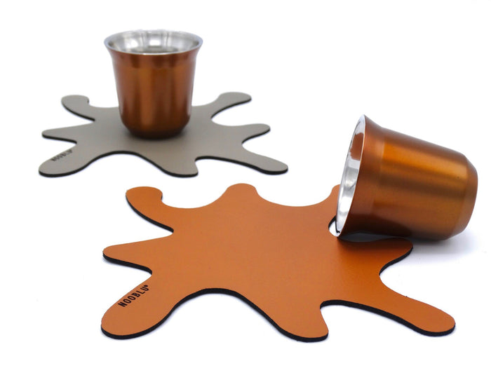 NOOBLU SPLASH onderzetters 15 x 15 cm - Cognac, set van 6