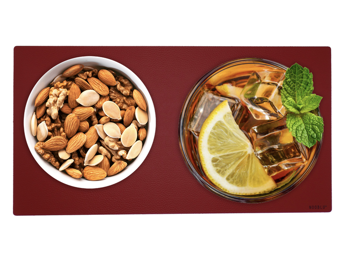 NOOBLU DUBL onderzetters 11 x 22 cm - Lead grey, set van 6