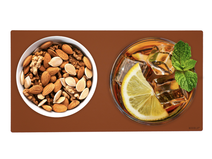 NOOBLU DUBL onderzetters 11 x 22 cm - Lead grey, set van 6