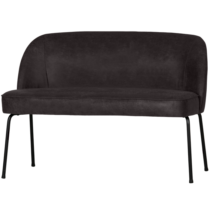 WOOOD Vogue Eetbank - Leer - Zwart - 83x120x59