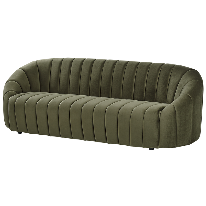 Beliani - MALUNG - Driezitsbank - Donkergroen - Fluweel