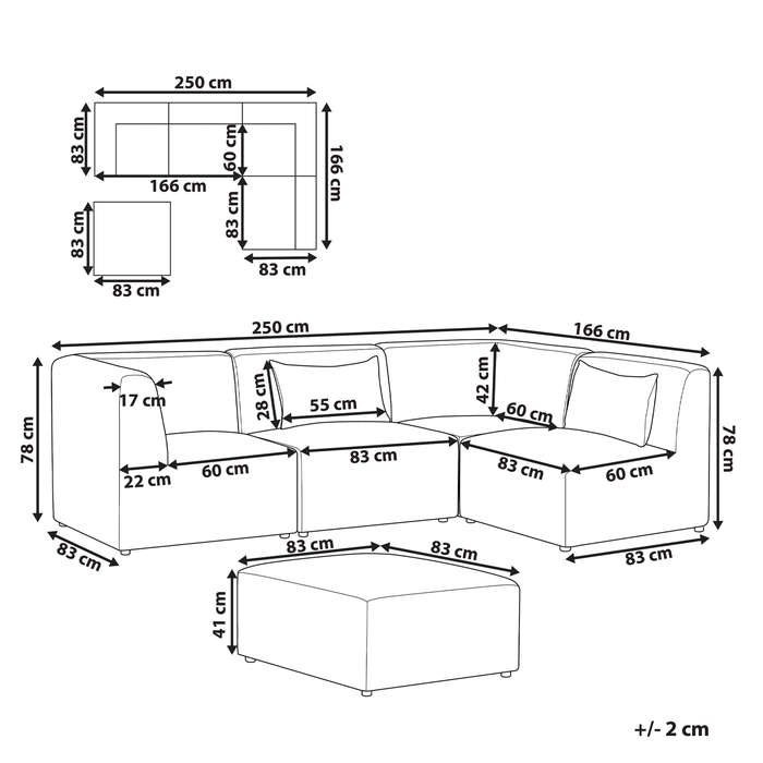 Beliani - LEMVIG - Hoekbank 4-zits - Taupe - Linkerzijde - Corduroy