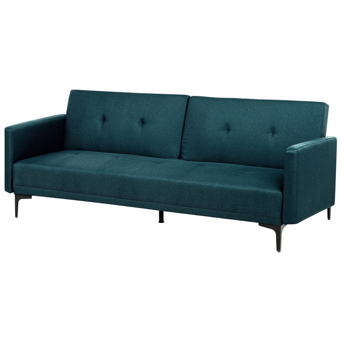 Beliani - LUCAN - Slaapbank 3-zits - Zeeblauw - Polyester