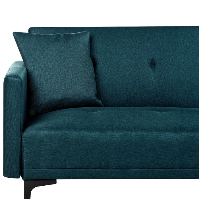 Beliani - LUCAN - Slaapbank 3-zits - Zeeblauw - Polyester