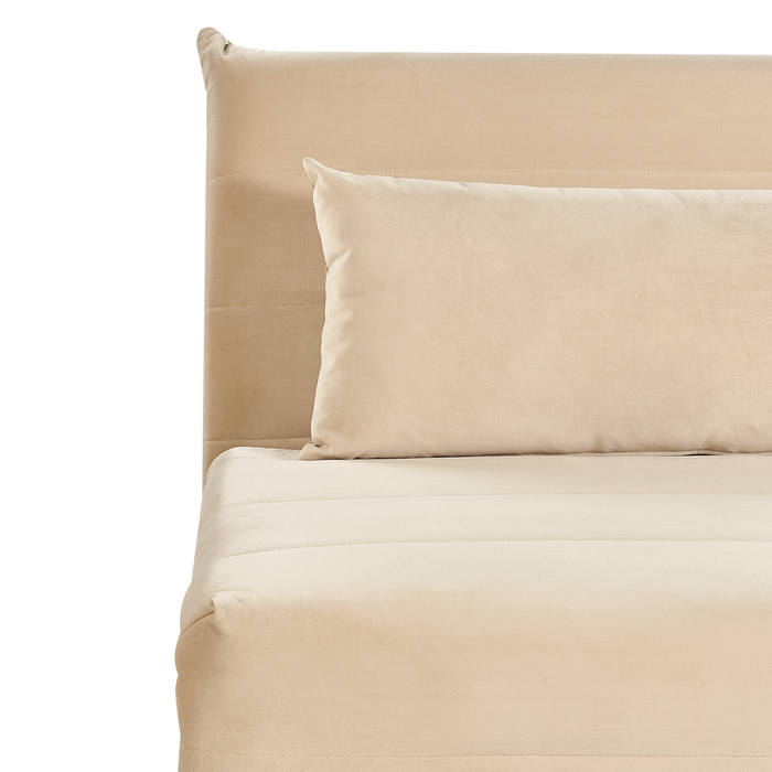 Beliani - SETTEN - Slaapbank 1-zits - Zandbeige - Fluweel