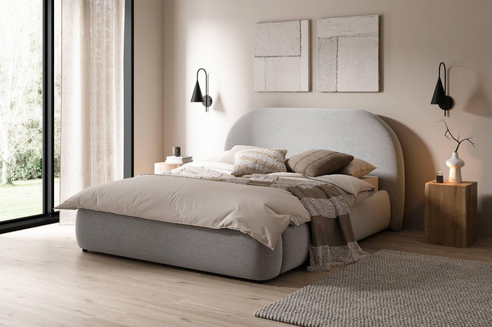 NADUVI Collection Philipa Bedframe - 160 x 200 cm - Fluweel - Lichtgrijs