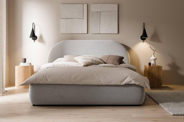 NADUVI Collection Philipa Bedframe - 160 x 200 cm - Fluweel - Lichtgrijs
