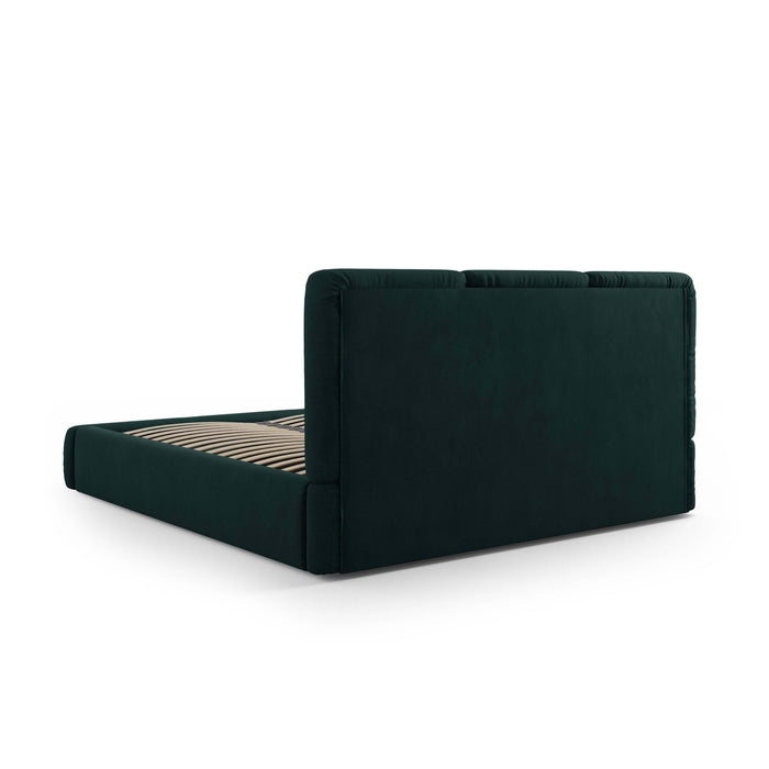 Windsor & Co Horizon Bedframe met Opbergvak - 160 x 200 cm - Chenille - Flessengroen