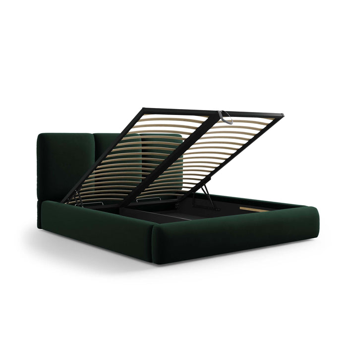 Windsor & Co Horizon Bedframe met Opbergvak - 160 x 200 cm - Fluweel - Flessengroen