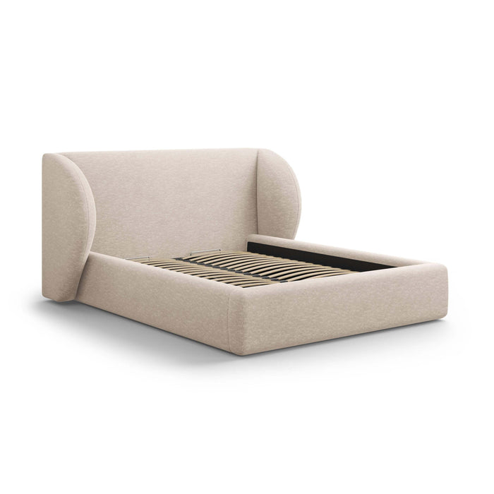 Micadoni Bedframe Miley met Opbergruimte - 180 x 200 cm - Chenille - Beige