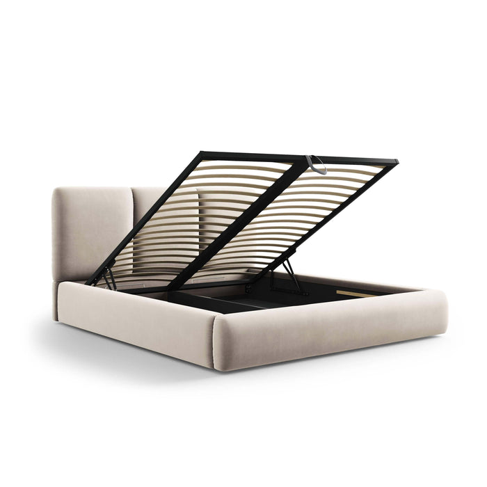 Windsor & Co Horizon Bedframe met Opbergvak - 180 x 200 cm - Fluweel - Crème