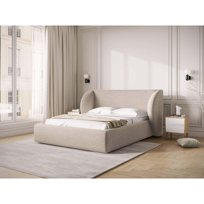 Micadoni Bedframe Miley met Opbergruimte - 140 x 200 cm - Chenille - Beige