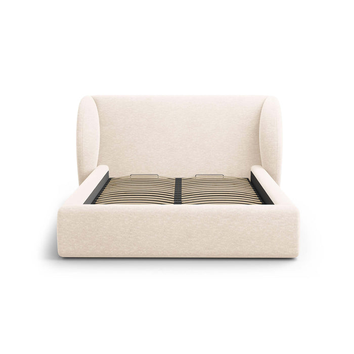 Micadoni Bedframe Miley met Opbergruimte - 140 x 200 cm - Chenille - Crème