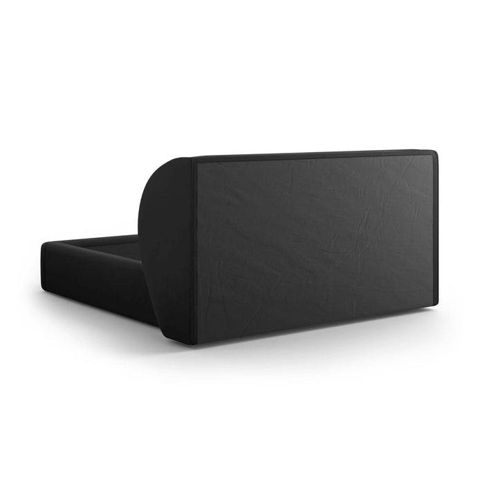 Micadoni Bedframe Miley met Opbergruimte - 200 x 200 cm - Fluweel - Zwart