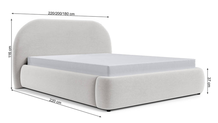 NADUVI Collection Philipa Bedframe - 140 x 200 cm - Fluweel - Donkergrijs