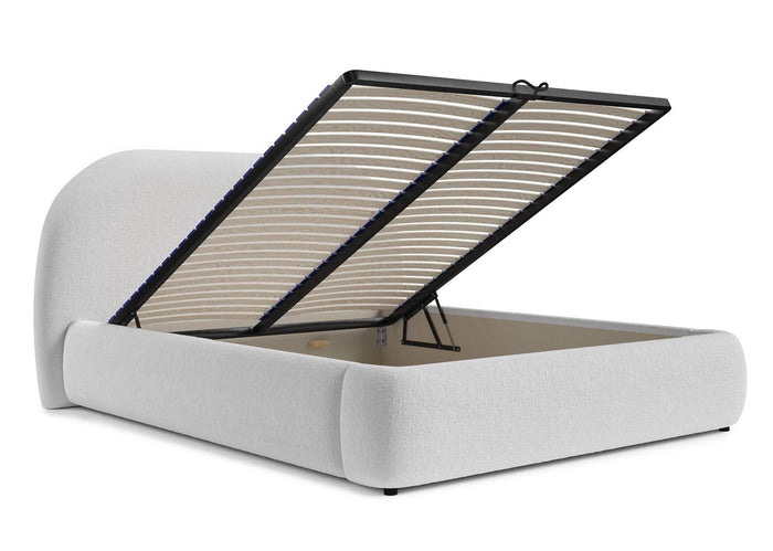 NADUVI Collection Philipa Bedframe - 160 x 200 cm - Bouclé - Lichtgrijs