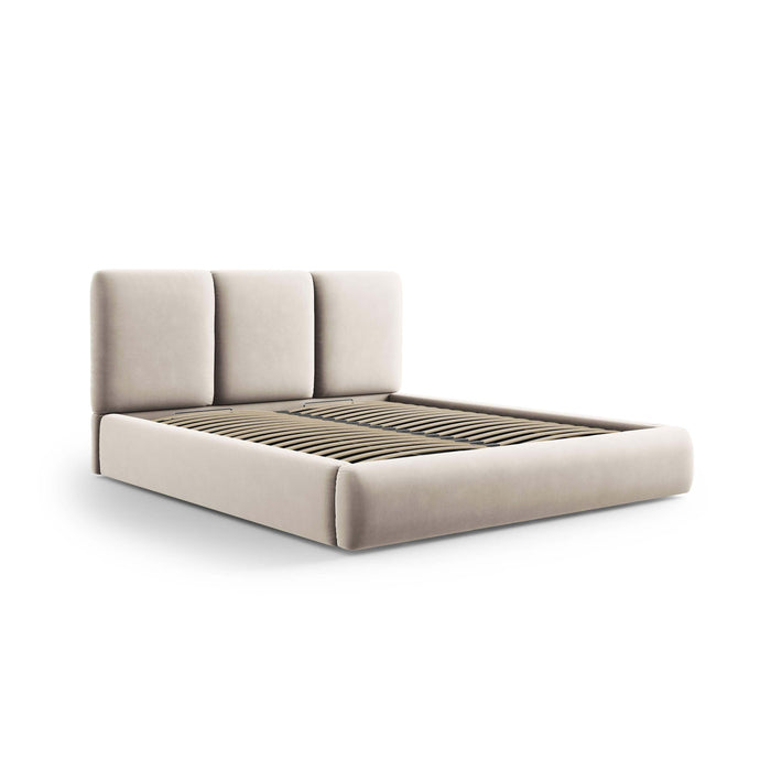 Windsor & Co Horizon Bedframe met Opbergvak - 200 x 200 cm - Fluweel - Crème