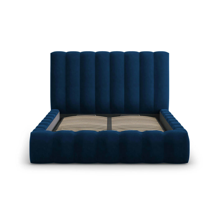 Milo Casa Bedframe Gina met Opbergruimte - 180 x 200 cm - Fluweel - Koningsblauw