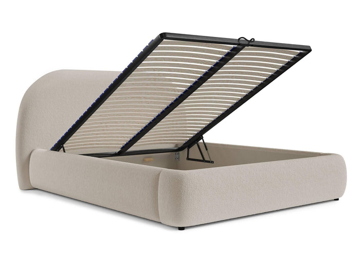 NADUVI Collection Philipa Bedframe - 140 x 200 cm - Bouclé - Beige