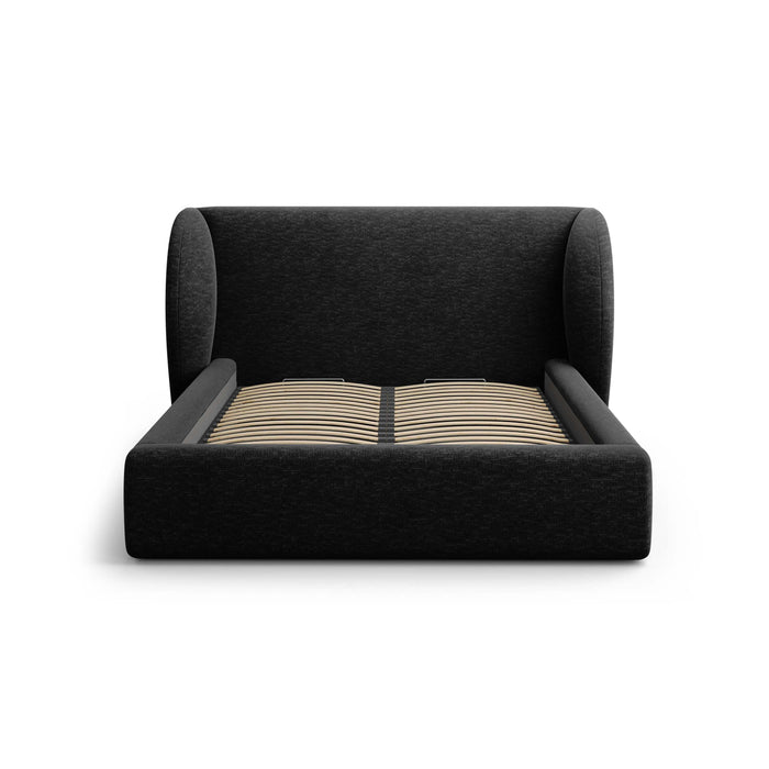 Micadoni Bedframe Miley met Opbergruimte - 180 x 200 cm - Chenille - Zwart