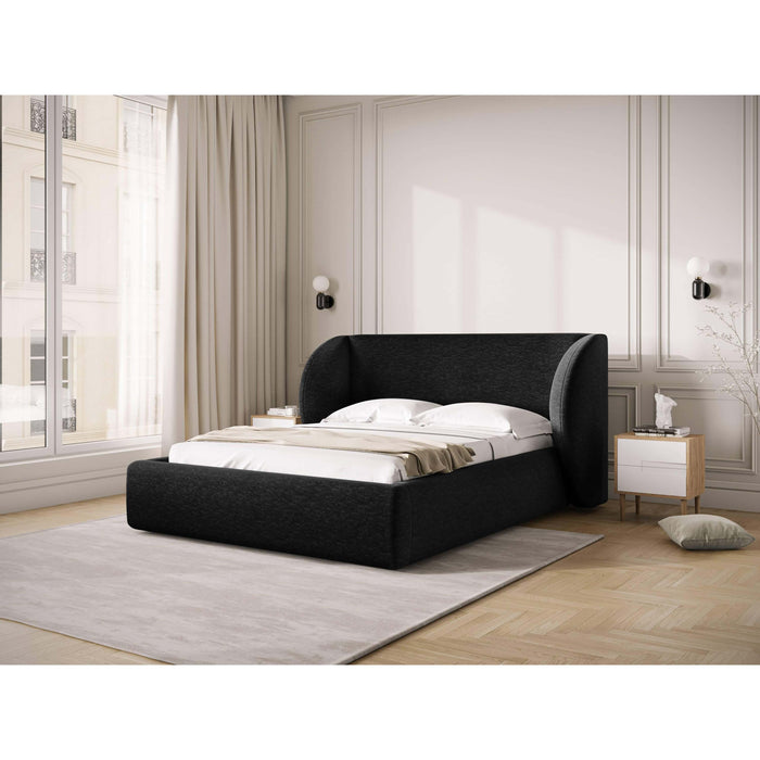 Micadoni Bedframe Miley met Opbergruimte - 180 x 200 cm - Chenille - Zwart