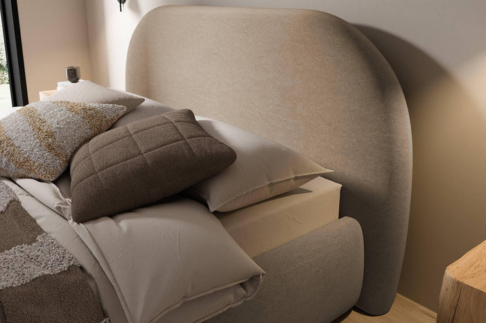 NADUVI Collection Philipa Bedframe - 160 x 200 cm - Fluweel - Lichtbeige