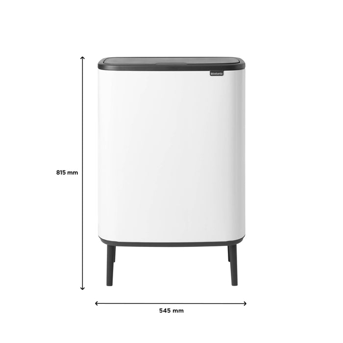 Brabantia Bo Touch Bin Hi Afvalemmer 2 x 30 L - Wit
