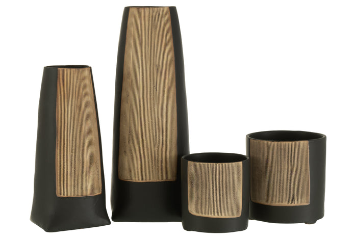 J-Line Vaas Maria Keramiek Zwart Large