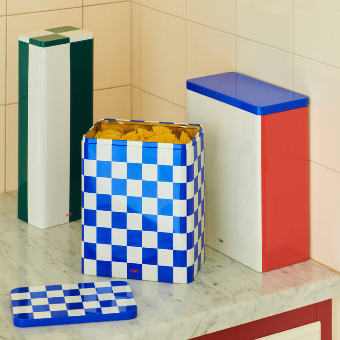 HAY Tin Voorraadblik Large - Blue / Off-White