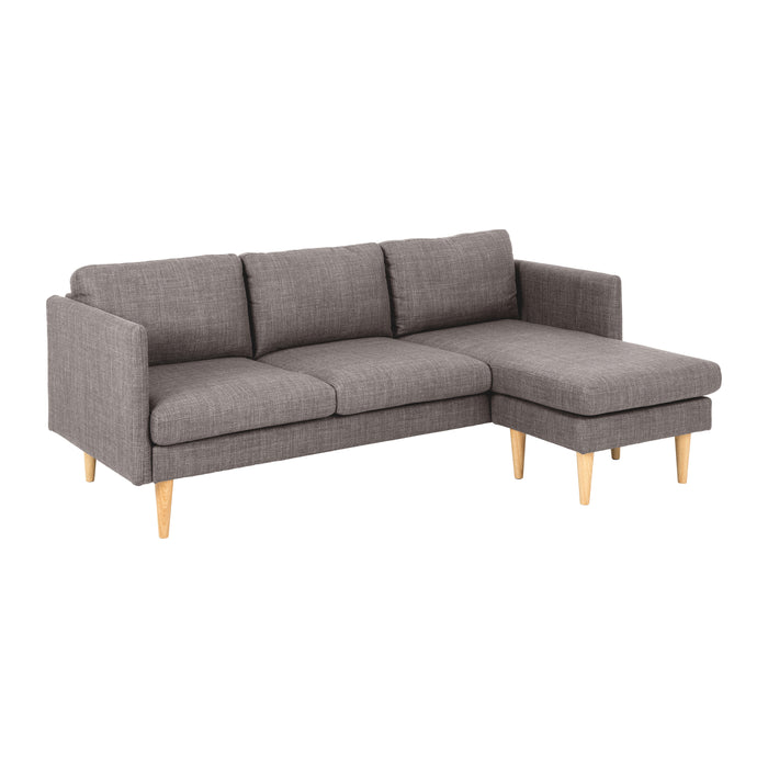 by fonQ basic Sofie Omkeerbare Hoekbank met Chaise Longue - Grijs
