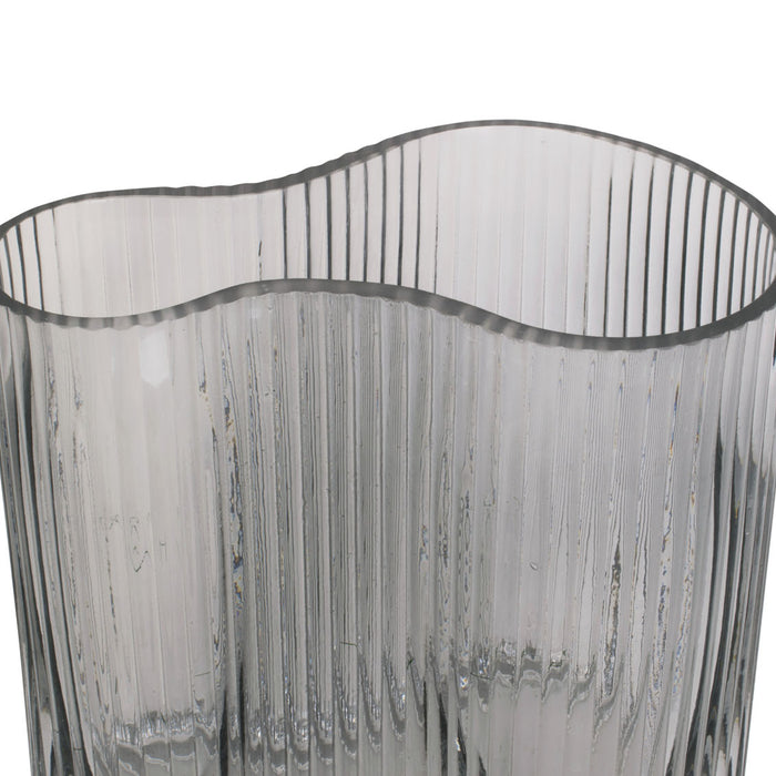 present time - Vase Allure Wave glass dark grey