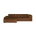 by fonQ Plume 3-zits Hoekbank met Chaise Longue Links - Chenille - Cognac
