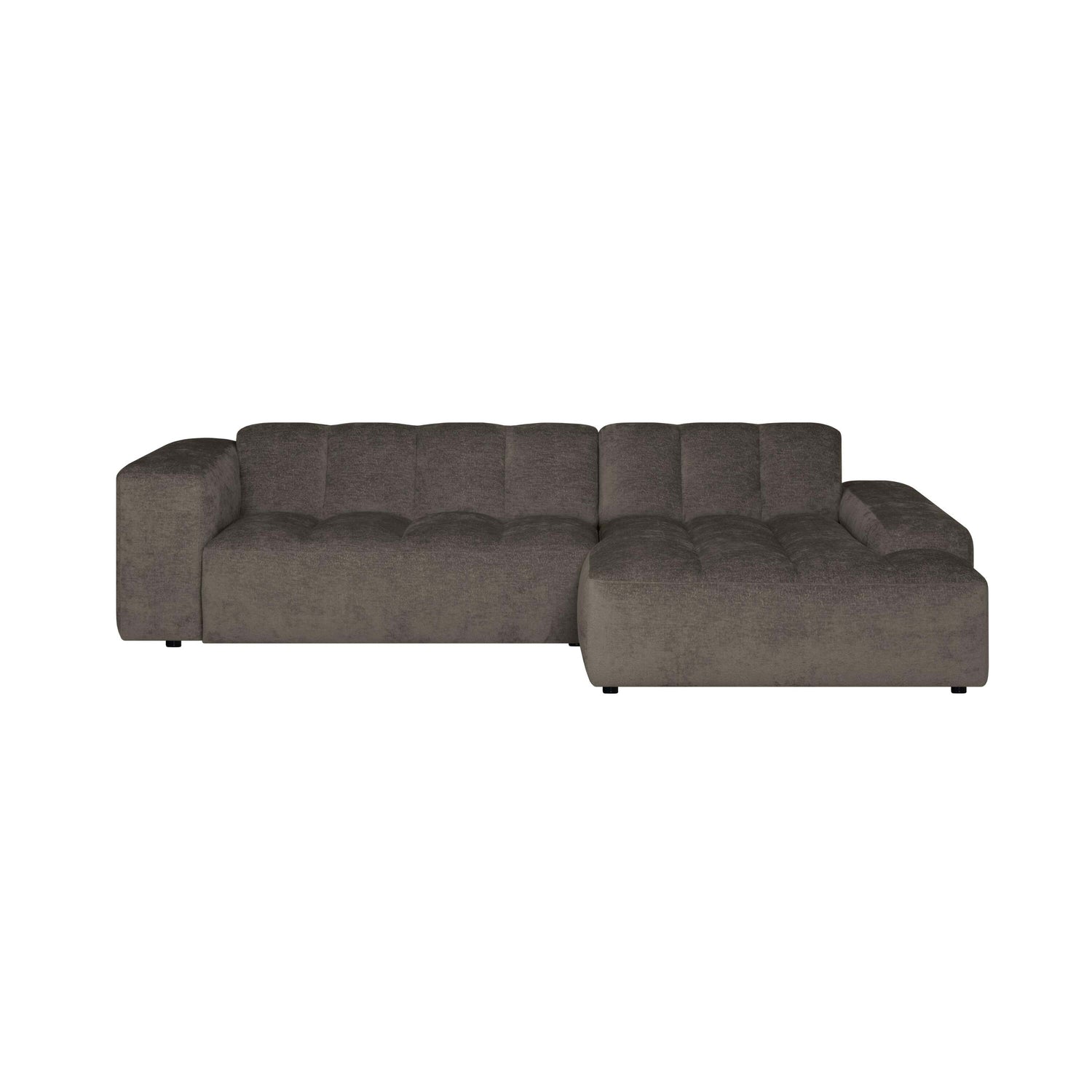 by fonQ Plume 3-zits Hoekbank met Chaise Longue Rechts - Chenille - Taupe