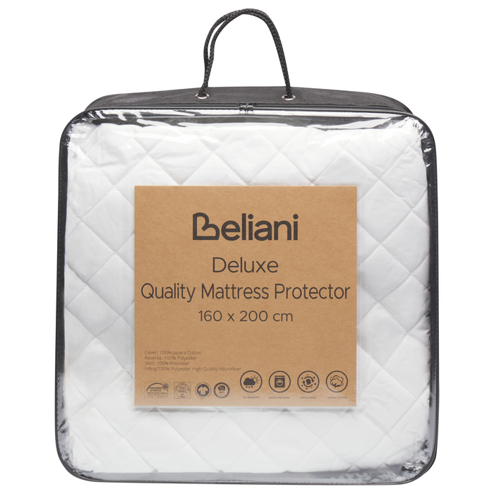 Beliani - Villuerca - Matrastopper - Wit 160 x 200 cm - Japara katoen