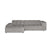 by fonQ Plume 3-zits Hoekbank met Chaise Longue Links - Chenille - Grijs