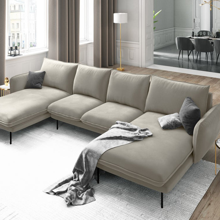 Cosmopolitan Design Vienna U-bank - Velvet - Beige
