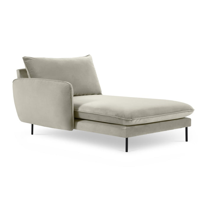 Cosmopolitan Design Vienna Chaise Longue Links - Velvet - Beige
