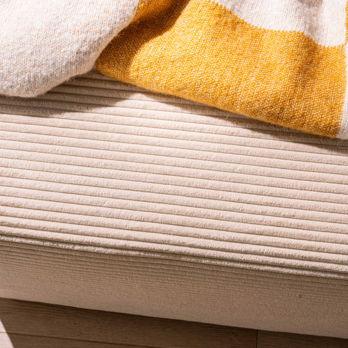 NADUVI Collection Nina Hoekbank Rechts - Ribstof - Crème