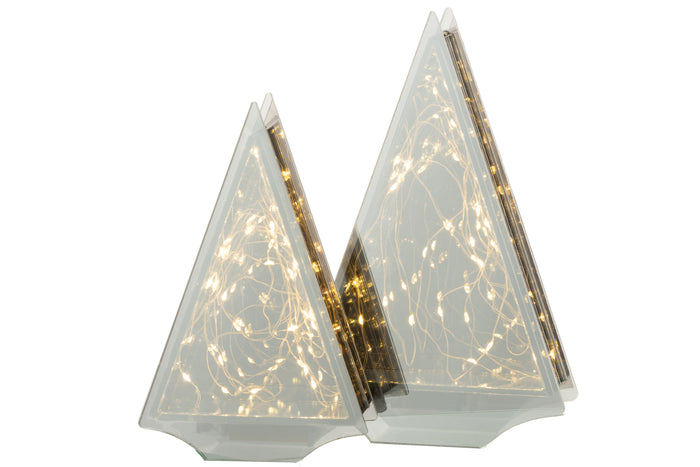 J-Line Kerstdecoratie - glas - goud LED lichtjes