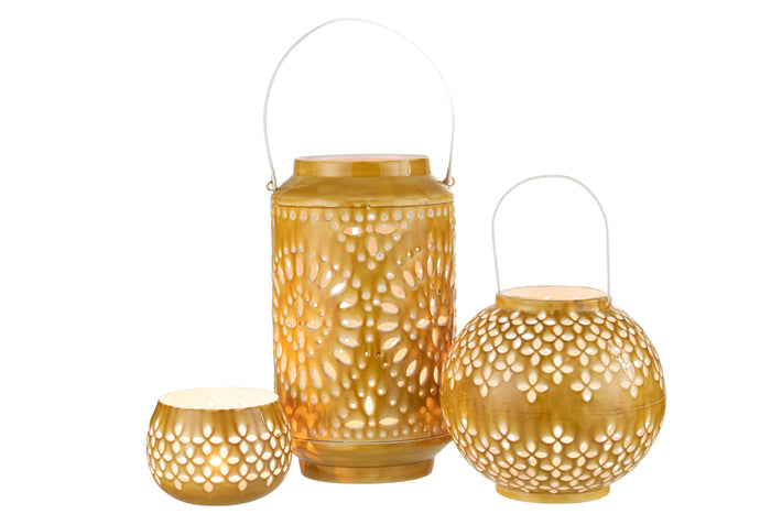 J-Line lantaarn Hoog Geperforeerd - ijzer - oker