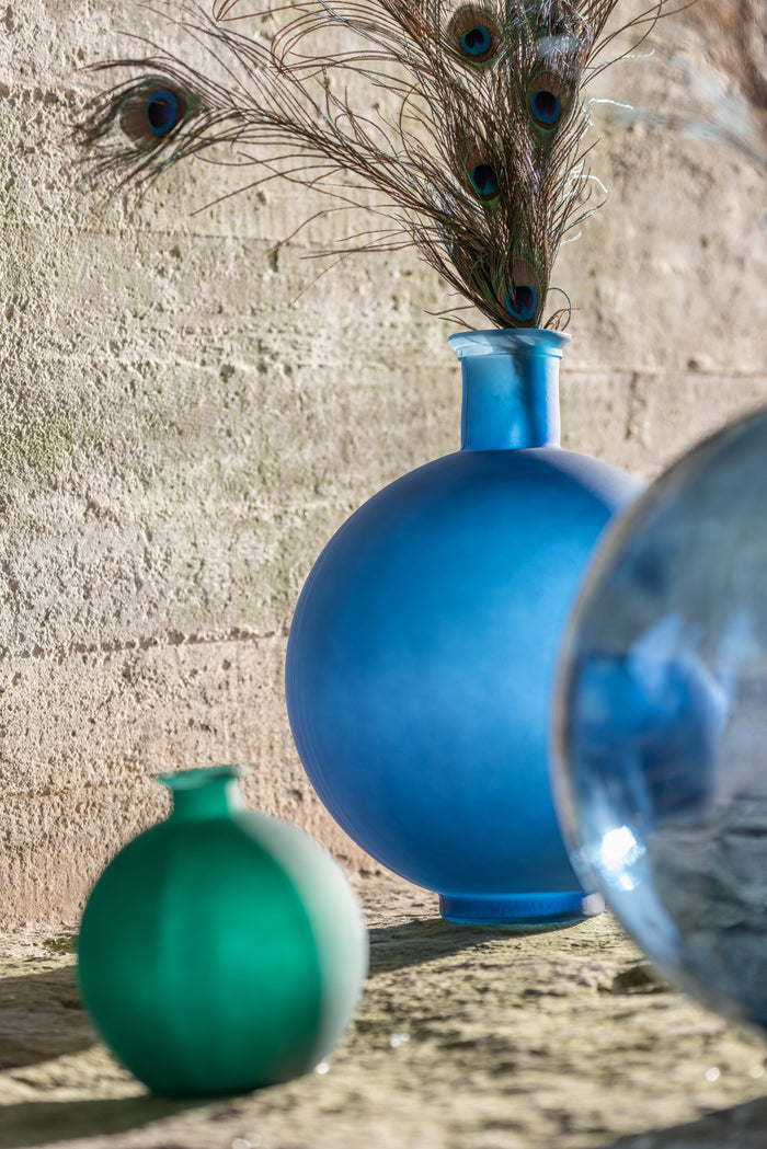 J-Line vaas Bal - glas - groen - small - Ø 16 cm