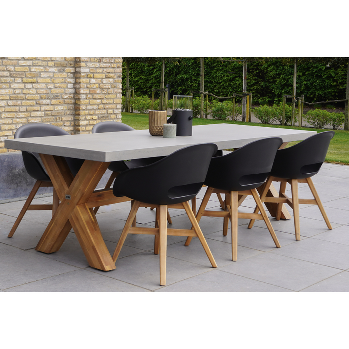 BUITEN living Norwich dining tuintafel | kruispoot | betonlook +