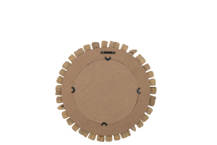 J-Line spiegel Vacay - hout - wit - small - Ø 46 cm