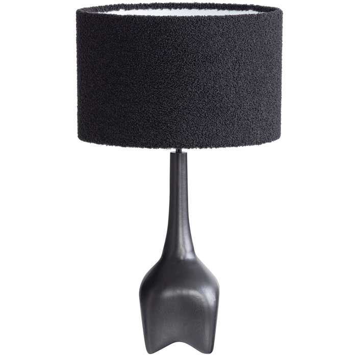 WOOOD Foss Tafellampvoet - Aluminium - Zwart|Bruin - 48x15x15