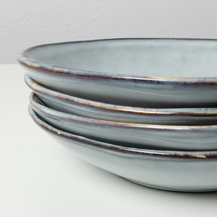 Dutch Rose Giftset 4 Borden Diep 23,5 cm Blauw