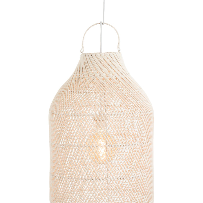J-Line lampenkap Cylinder - rotan - wit - extra large