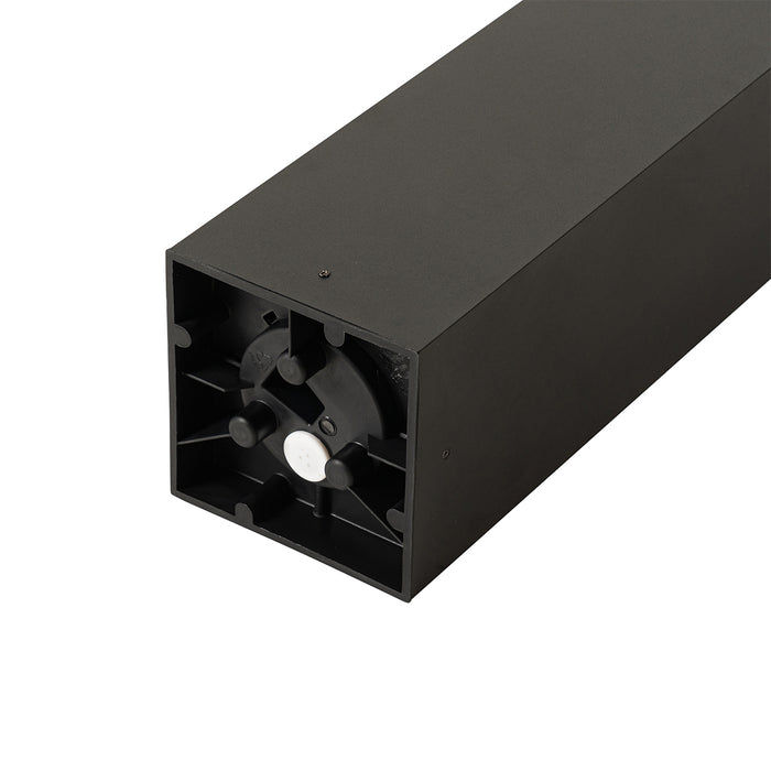 QAZQA Staande buitenlamp zwart met smoke 80 cm IP44 - Charlois