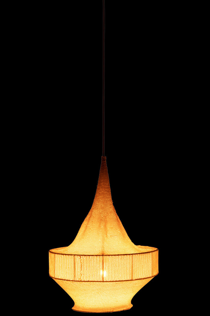 J-Line hanglamp Handgebreid - textiel - beige - small